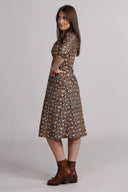 Margot brown floral dress