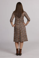 Margot brown floral dress