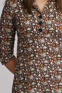Margot brown floral dress