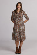 Margot brown floral dress