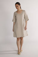 Mona natural linen dress