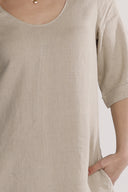 Mona natural linen dress