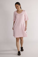 Mona light pink linen dress