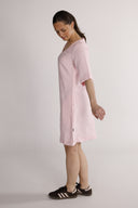 Mona light pink linen dress