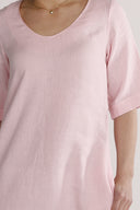 Mona light pink linen dress