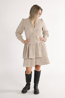 Mythe Cream Velvet Dress