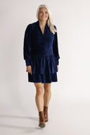 Mythe navy blue velvet dress
