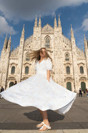 Nadine white floral bamboo dress