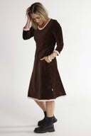 Anja brown babycord dress