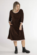 Anja brown babycord dress