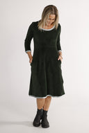 Nille combo green babycord dress