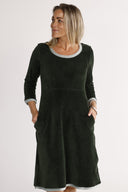 Nille combo green babycord dress
