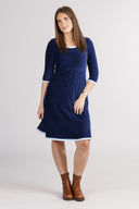 Nille navy blue baby corduroy dress