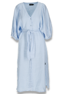 Olga sky-blue linen dress
