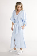 Olga sky-blue linen dress