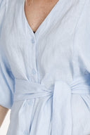 Olga sky-blue linen dress