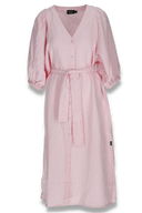 Olga light pink linen dress