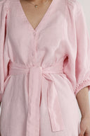 Olga light pink linen dress