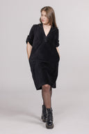 Petra black velvet dress