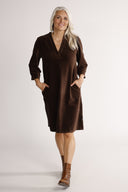 Petra Brown Velvet Dress