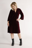 Petra burgundy velvet dress