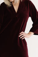 Petra burgundy velvet dress