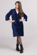 Petra navy blue velvet dress