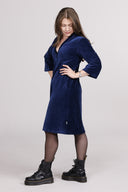 Petra navy blue velvet dress