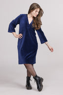 Petra navy blue velvet dress