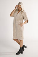 Petra beige velvet dress