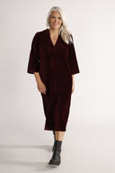 Regine Burgundy Velvet Dress