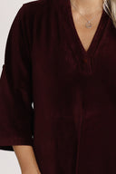 Regine Burgundy Velvet Dress