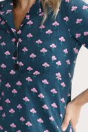 Samsaya petrol and pink dress