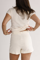 Tori cream-colored shorts