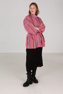 Hailey poncho inka stripe rød