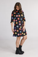 Black and multicolored floral dress