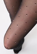 30 denier bright dots black & silver