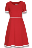 Pauline rød og hvit kjole