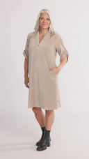 Petra beige velvet dress