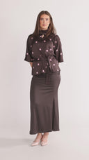 Bekka blouse brown and pink