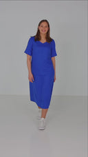 Gyda royal blue linen dress