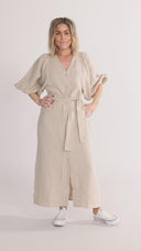 Olga natural linen dress