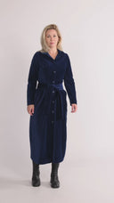 Joy navy blue baby corduroy coat / shirt dress