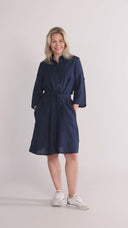 Fay navy linen shirt dress