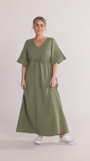 Eira khaki boho chic dress