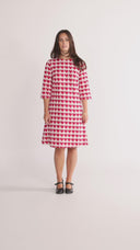 Ines red and cream heart dress