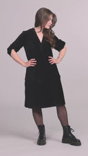 Petra black velvet dress