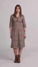 Margot brown floral dress