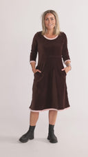 Anja brown babycord dress