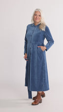 Joy denim-blue baby corduroy coat / shirt dress